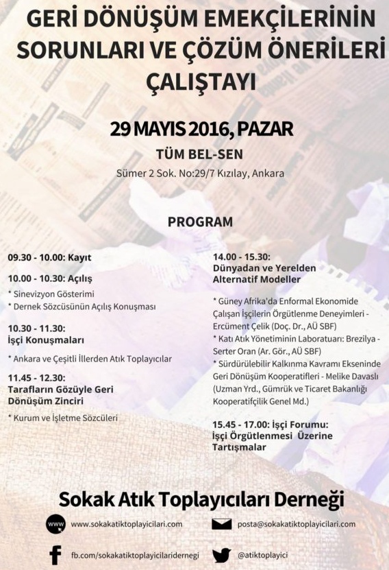 Geri Dönüşüm Emekçilerinin Sorunları ve Çözüm Önerileri Çalıştayı – Program
