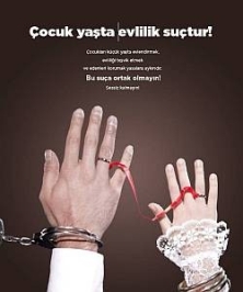 uçan süpürge çocuk yaşta evlilik suçtur afiş