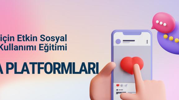 Telefon ekranına kalp simgesiyle beğeni veren parmak, sosyal medya ikonlarıyla birlikte.