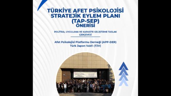 Beyaz zemin üzerinde mavi başlıklı TAP-SEP stratejik eylem planı kitap kapağı.