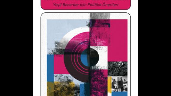 Renkli geometrik şekiller ve fotoğraflarla süslenmiş kitap kapağı