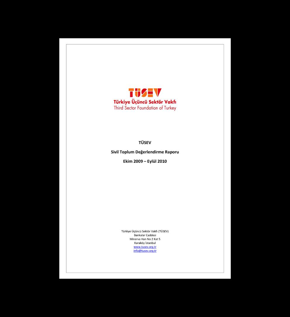 TÜSEV 2010 Sivil Toplum Değerlendirme Raporu