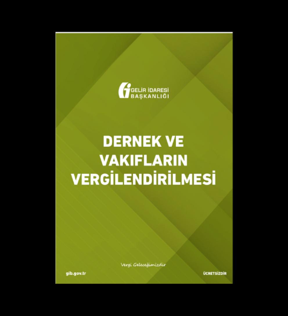Yeşil zemin üzerinde “Dernek ve Vakıfların Vergilendirilmesi” başlıklı kitap kapağı.