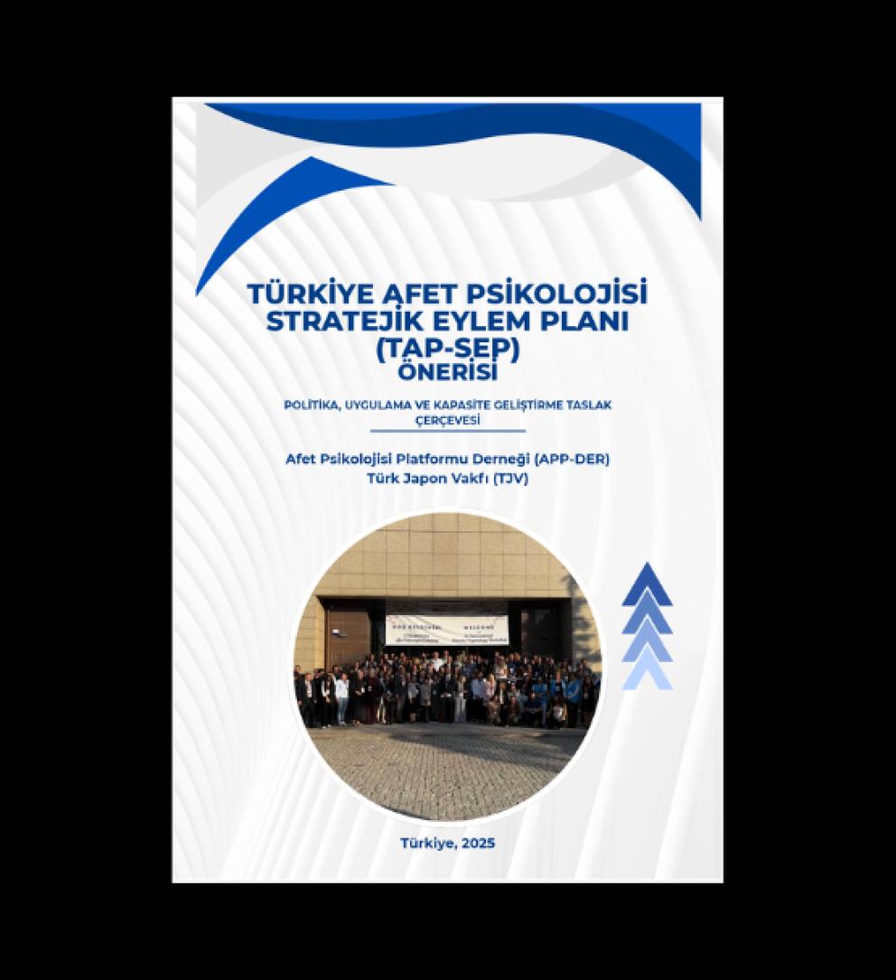 Beyaz zemin üzerinde mavi başlıklı TAP-SEP stratejik eylem planı kitap kapağı.
