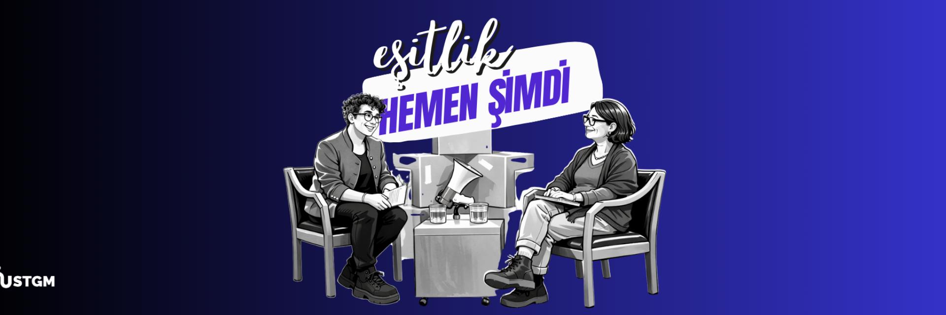 İki kişi sandalyede sohbet ediyor, arkada "Yıldız Kremalı Sohbet" yazısı var.
