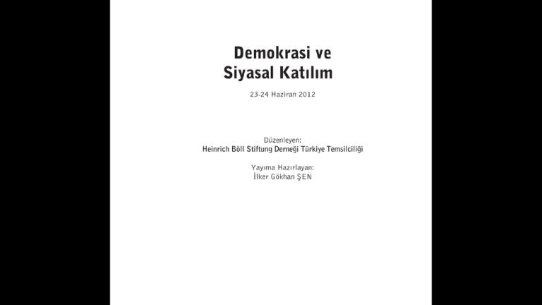 Demokrasi ve Siyasal Katılım 