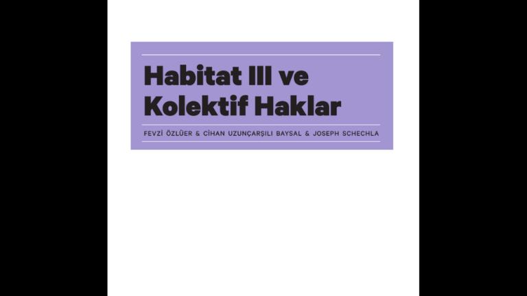 Ekoloji Kolektifi Derneği'nden Habitat III ve Kolektif Haklar Kitabı