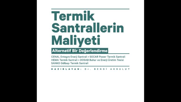 Termik Santrallerin Maliyeti - Alternatif Bir Değerlendirme
