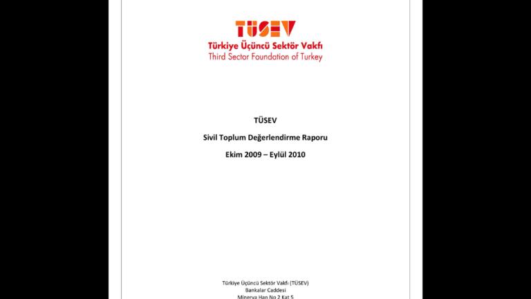 TÜSEV 2010 Sivil Toplum Değerlendirme Raporu