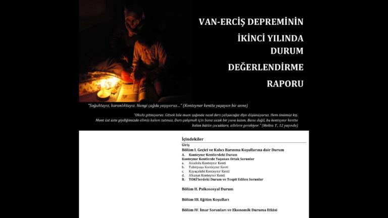 Van-Erciş Depreminin İkinci Yılında Durum Değerlendirme Raporu
