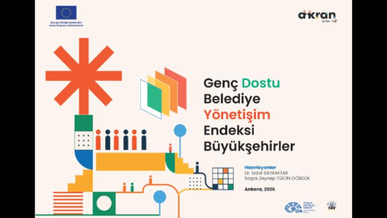 Renkli grafikler ve Genç Dostu Belediye Yönetişim Endeksi Büyükşehirler metni