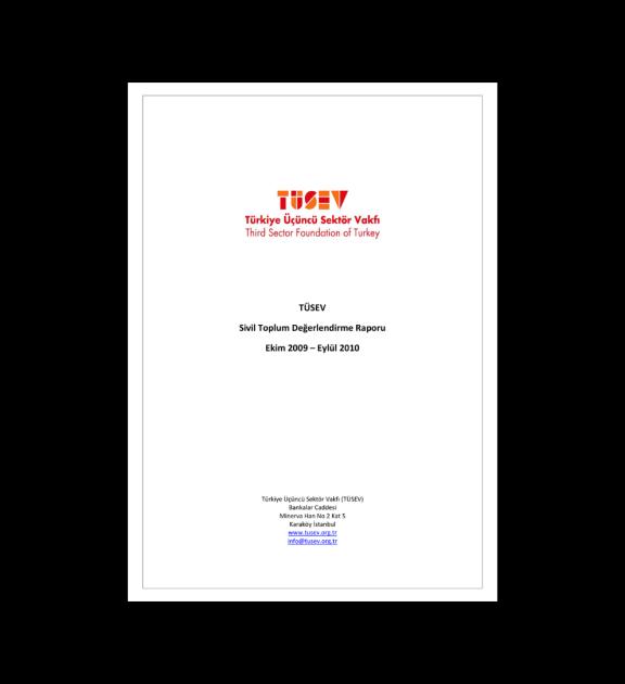 TÜSEV 2010 Sivil Toplum Değerlendirme Raporu