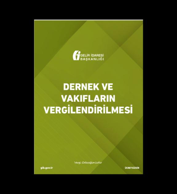 Yeşil zemin üzerinde “Dernek ve Vakıfların Vergilendirilmesi” başlıklı kitap kapağı.