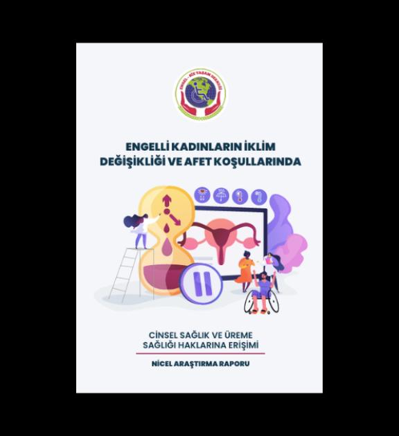 Kadın ve engellilerle ilgili illüstrasyon, üstte yuvarlak bir logo